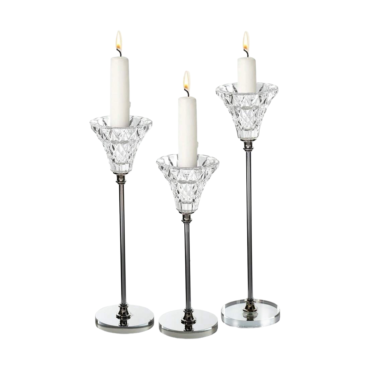 Silver Glass Candle Stand